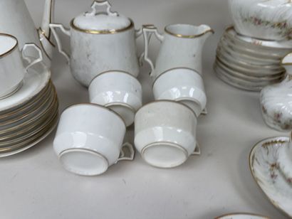 Two tea sets made of polychrome and gold...