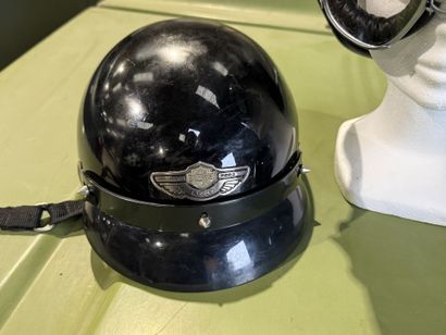 Set of two helmets and one visor, including...