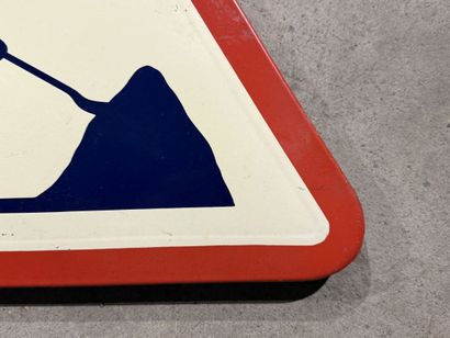 Triangular traffic sign made of polychrome...