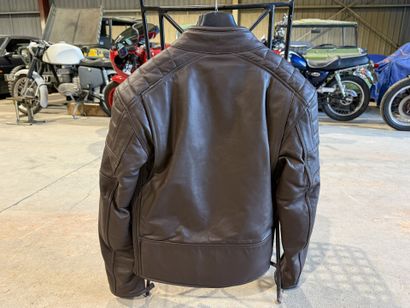 JAPAUTO.
Brown leather motorcycle jacket,...