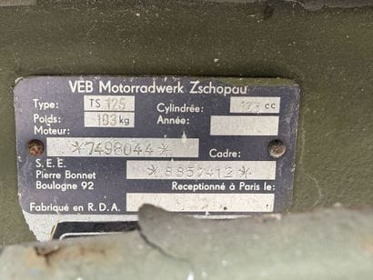 MZ TS 125
August 2, 1985

Type: TS 125
Serial...