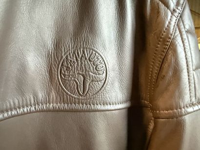 JAPAUTO.
Brown leather motorcycle jacket,...