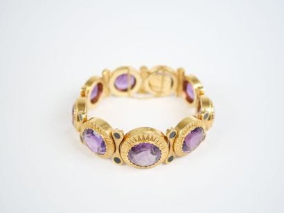 Important articulated bracelet in 18K yellow...