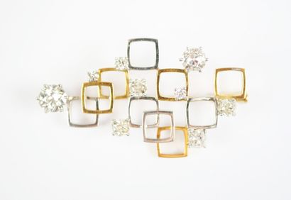 18K (750‰) yellow and white gold brooch consisting...
