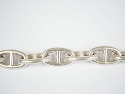 HERMÈS. 
Stately silver bracelet with an...