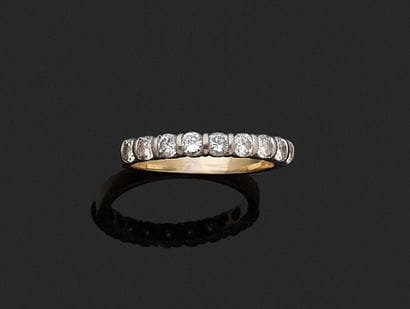 American half-eternity ring in 18K white...