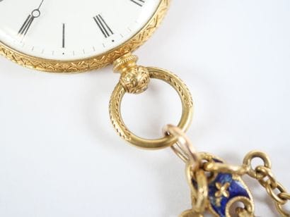 An 18K yellow gold (750‰) pocket watch, featuring...