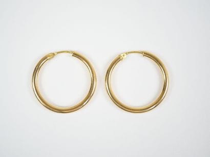 Pair of 18K yellow gold (750‰) hoop earrings....