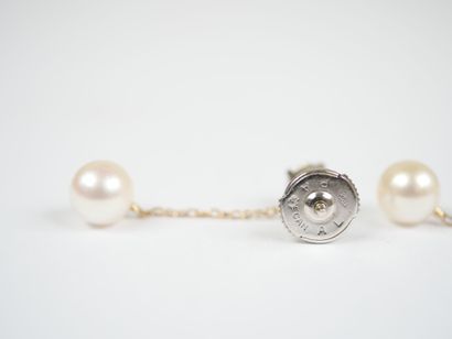 A pair of earrings in white gold and 18K...