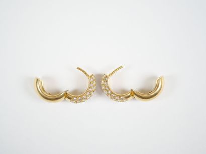 A pair of large hinged hoop earrings in 18K...