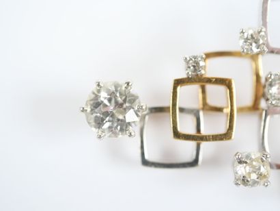 18K (750‰) yellow and white gold brooch consisting...