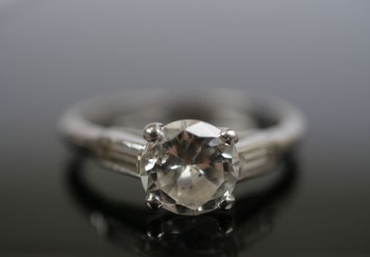 BOUCHERON.
Solitaire ring in 18K white gold...