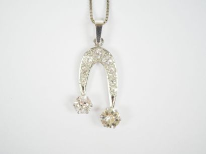 18K white gold necklace (750‰) featuring...