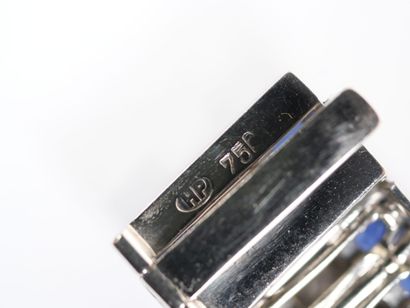 18K white gold (750‰) link bracelet entirely...