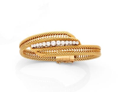 Bracelet in 18K yellow gold (750‰) and white...