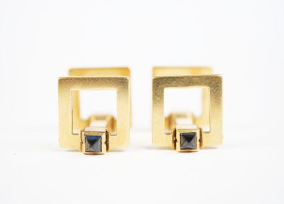 Pair of 18K yellow gold (750‰) cufflinks,...