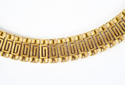 18K yellow gold (750‰) link bracelet decorated...