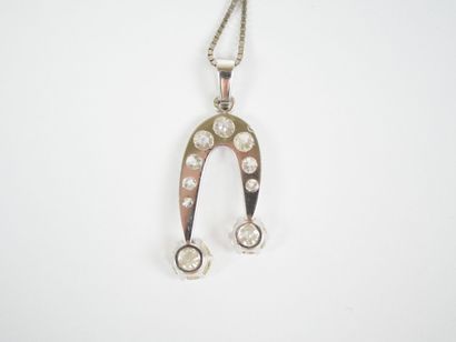 18K white gold necklace (750‰) featuring...