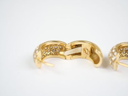 A pair of large hinged hoop earrings in 18K...