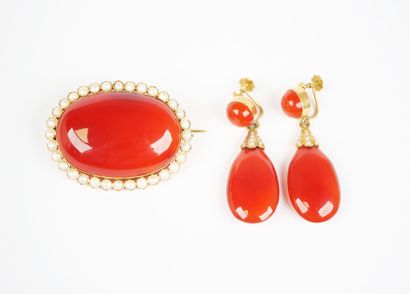 A half-set of 18K yellow gold (750‰) jewelry...