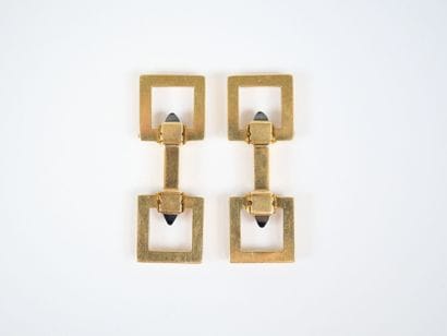 Pair of 18K yellow gold (750‰) cufflinks,...