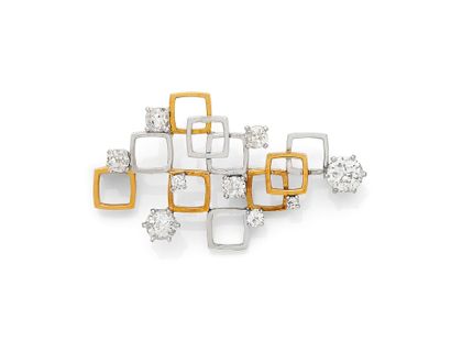 18K (750‰) yellow and white gold brooch consisting...