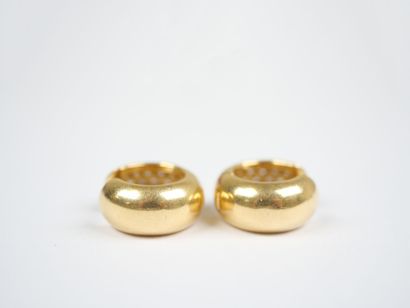 A pair of large hinged hoop earrings in 18K...