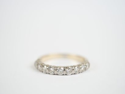 American half-eternity ring in 18K white...