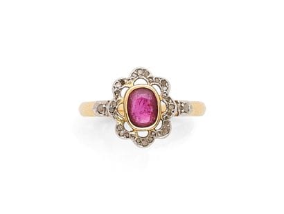 Ring in 18K yellow gold (750‰) and white...