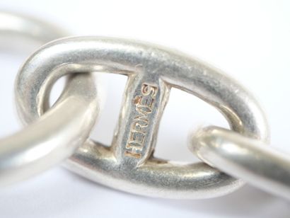 HERMÈS. 
Stately silver bracelet with an...