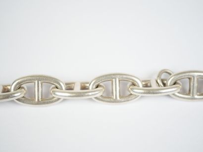 HERMÈS. 
Stately silver bracelet with an...