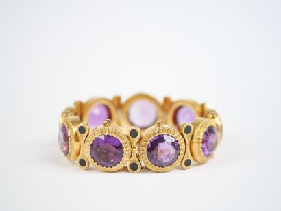 Important articulated bracelet in 18K yellow...