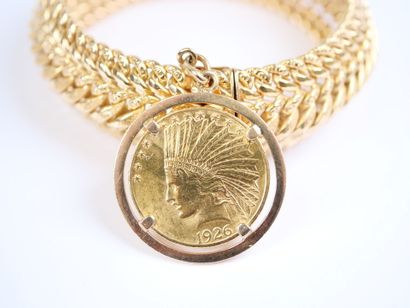 A striking 18K yellow gold (750‰) bracelet...