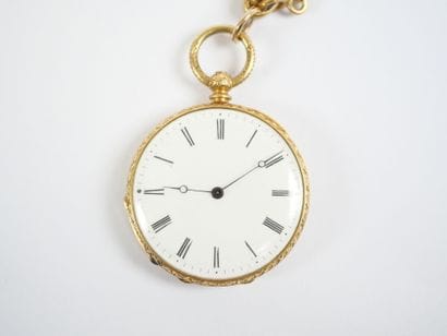 An 18K yellow gold (750‰) pocket watch, featuring...