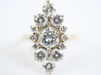 Marquise ring in 18K white gold (750‰) or...