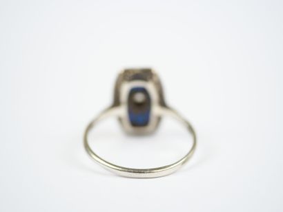 18K white gold (750‰) and platinum ring,...