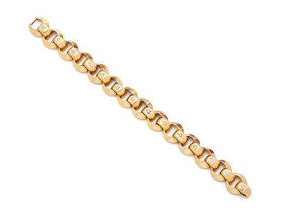 18K yellow gold (750‰) bracelet with a ring-link...