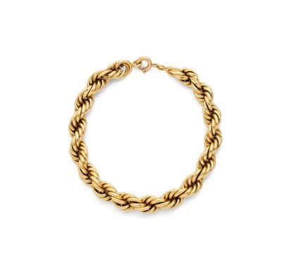 18K yellow gold (750‰) bracelet with twisted...