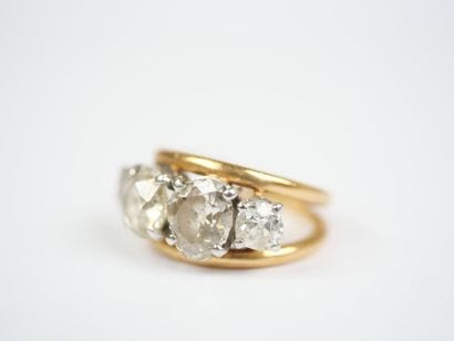Ring in 18K yellow gold (750‰) and white...