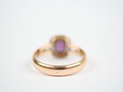 18K yellow gold ring (750‰) and white gold...
