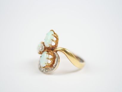 18K (750‰) yellow gold and white gold or...