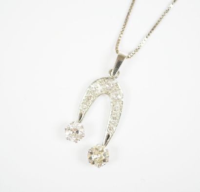 18K white gold necklace (750‰) featuring...