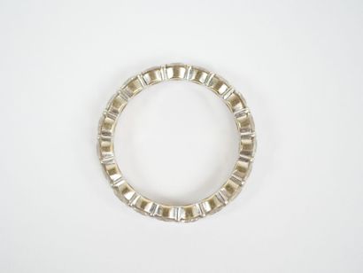 American platinum wedding band set with nineteen...