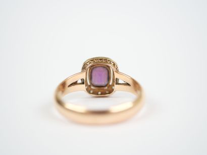 18K yellow gold ring (750‰) and white gold...