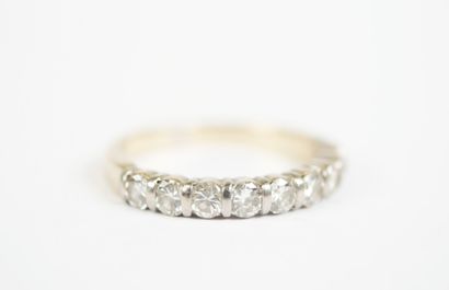 American half-eternity ring in 18K white...