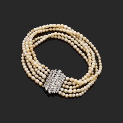 Bracelet composed of five rows of what are...