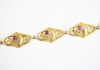 18K yellow gold (750‰) bracelet with a diamond-shaped...