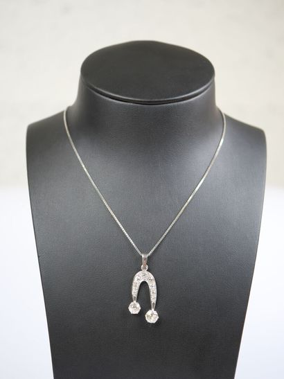 18K white gold necklace (750‰) featuring...