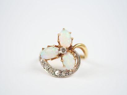 18K (750‰) yellow gold and white gold or...