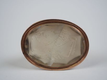 Seal set as a chalcedony pendant, mounted...